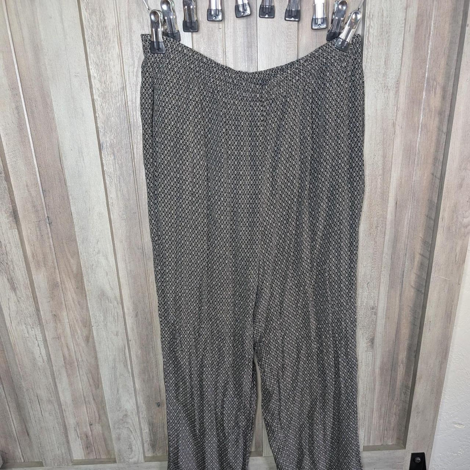 Gap Black White Floral Wide Leg Pants